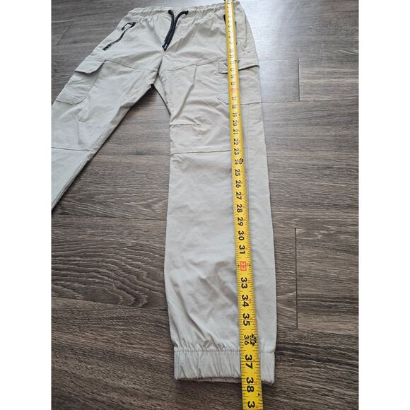 Benjamin Black Jogger Pants Beige Techwear Cargo Style Nylon Blend Sz S Y2K - Picture 8 of 9